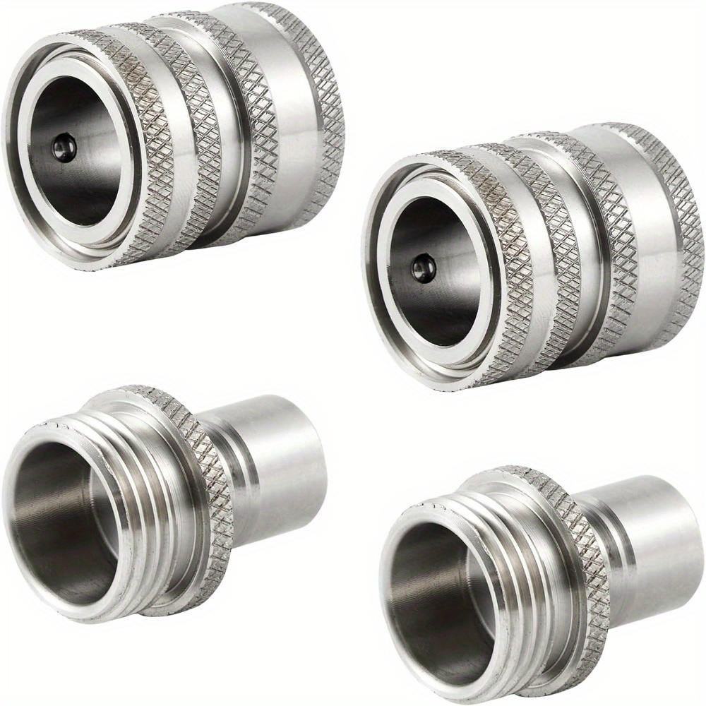 

4pcs Garden Hose Quick Connect Fittings, Water Hose Fitting Set, Quick Release Hose Connector, 3/ 4 Inch Ght Stainless Steel