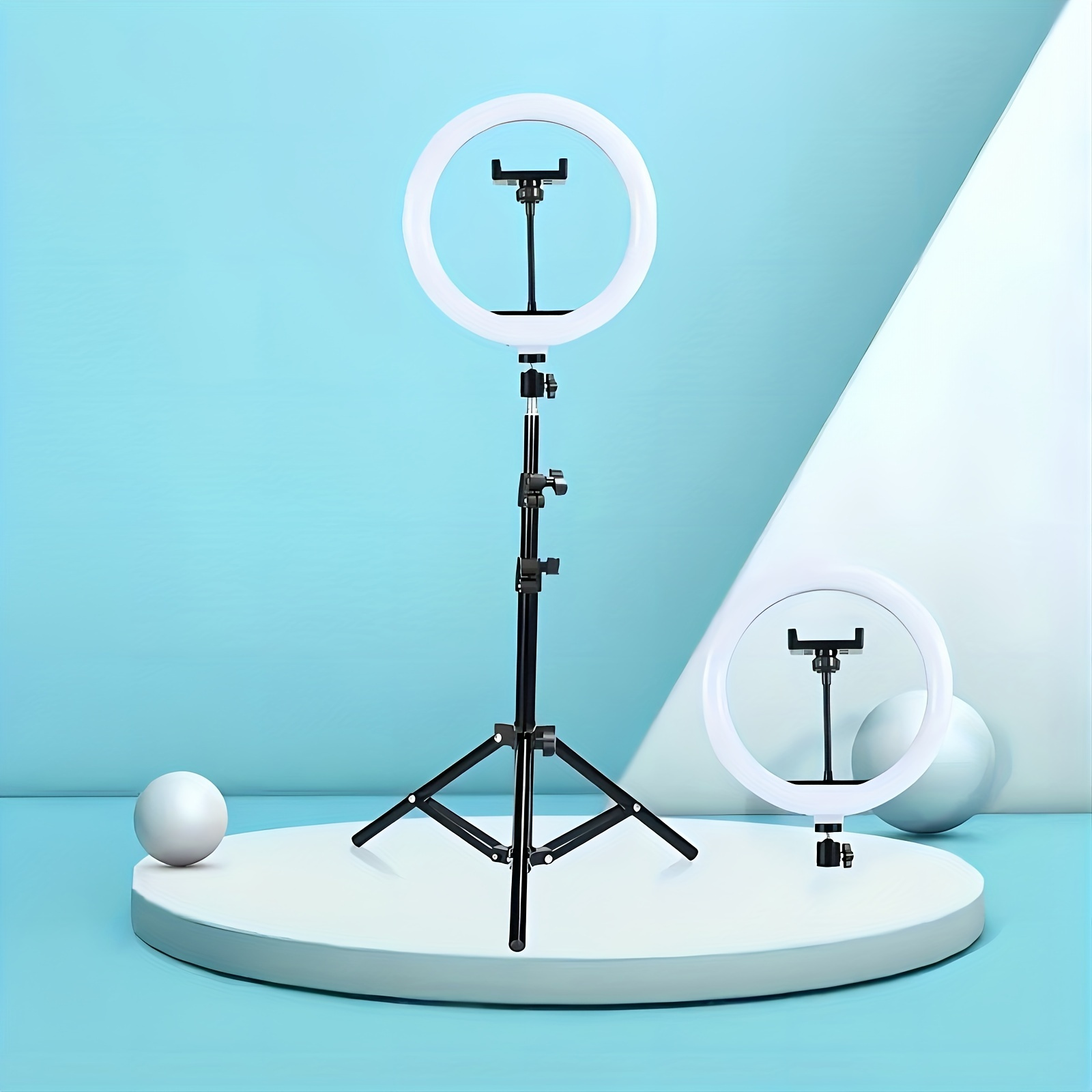 1pc usb powered 10 selfie ring with adjustable tripod stand and phone holder pp material 36v led circle for photography video recording and live streaming details 2