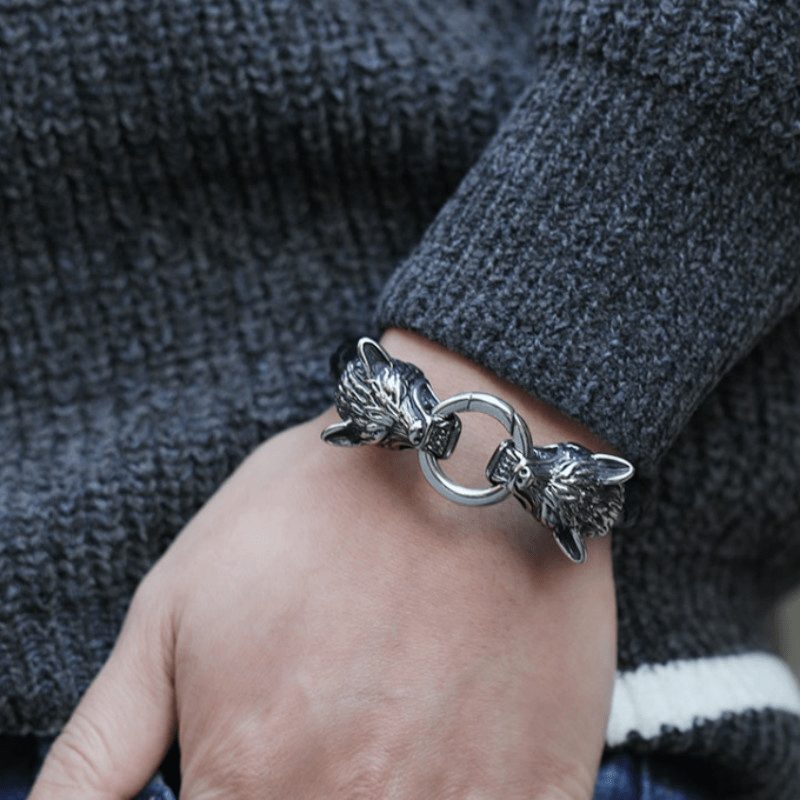New High Quality Leather Rope Bracelet Hip Hop Men's Jewelry Punk Men's Leather Fashion Men's Amulet Bracelet Gifts