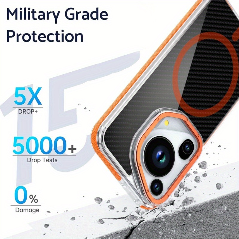 Carbon Fiber Magnetic Protective Case Suitable for Huawei MATE60 Pro PPura70 Pro Puls + Ultra Super Safety Airbag Collision Cover_voghion.com