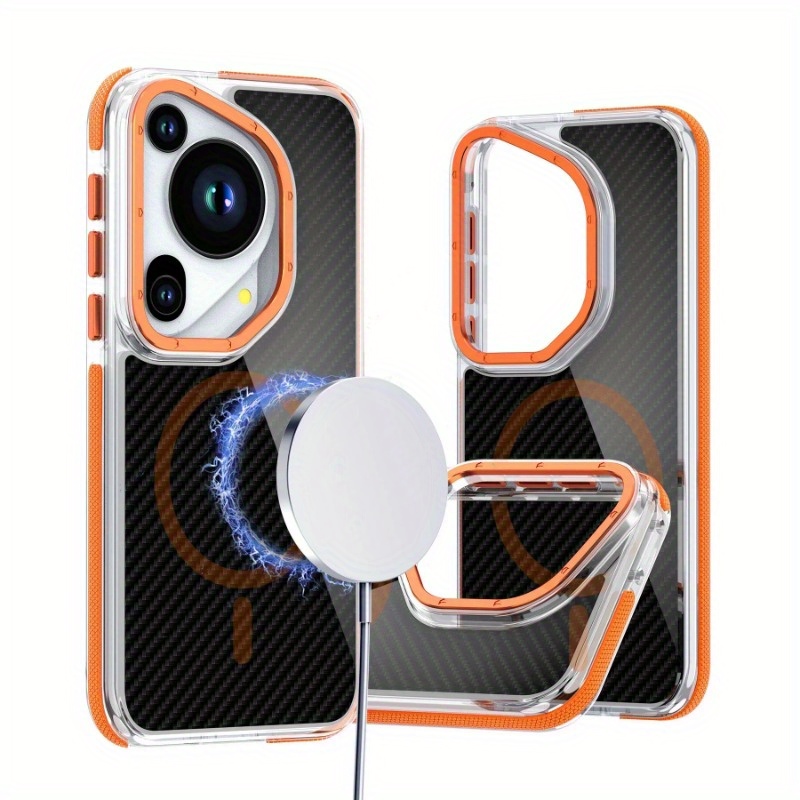 Carbon Fiber Magnetic Protective Case Suitable for Huawei MATE60 Pro PPura70 Pro Puls + Ultra Super Safety Airbag Collision Cover_voghion.com