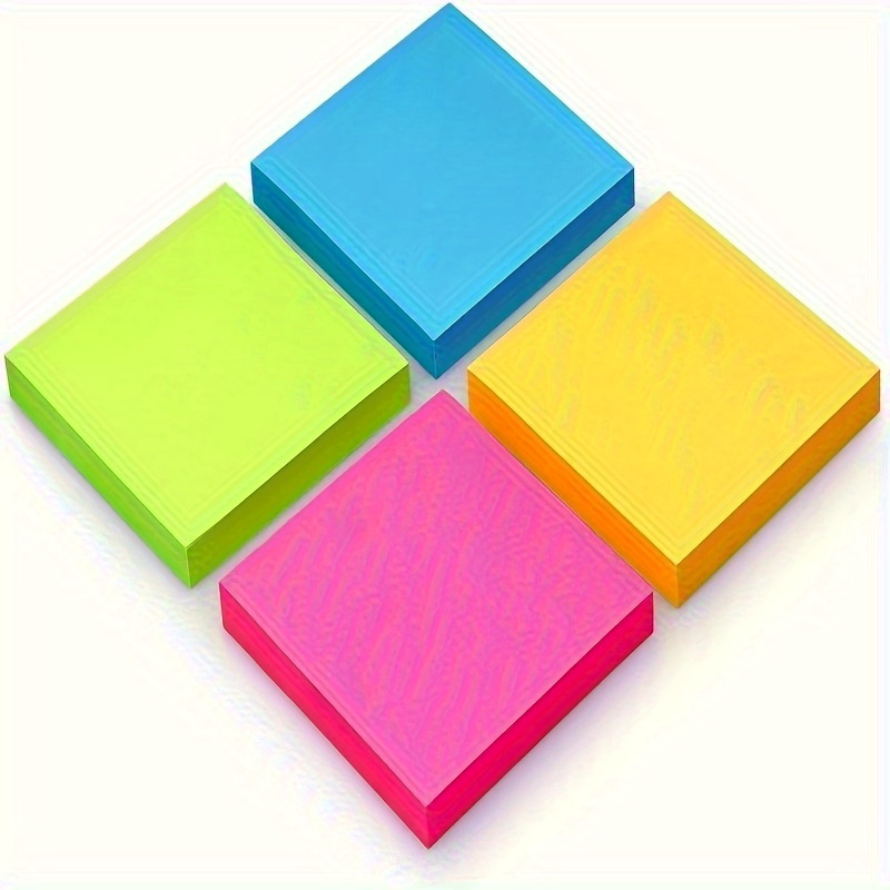 300-Pack Self-Adhesive Sticky Notes Set - Bright Neon Colors, Ideal for School, Home & Office Organization