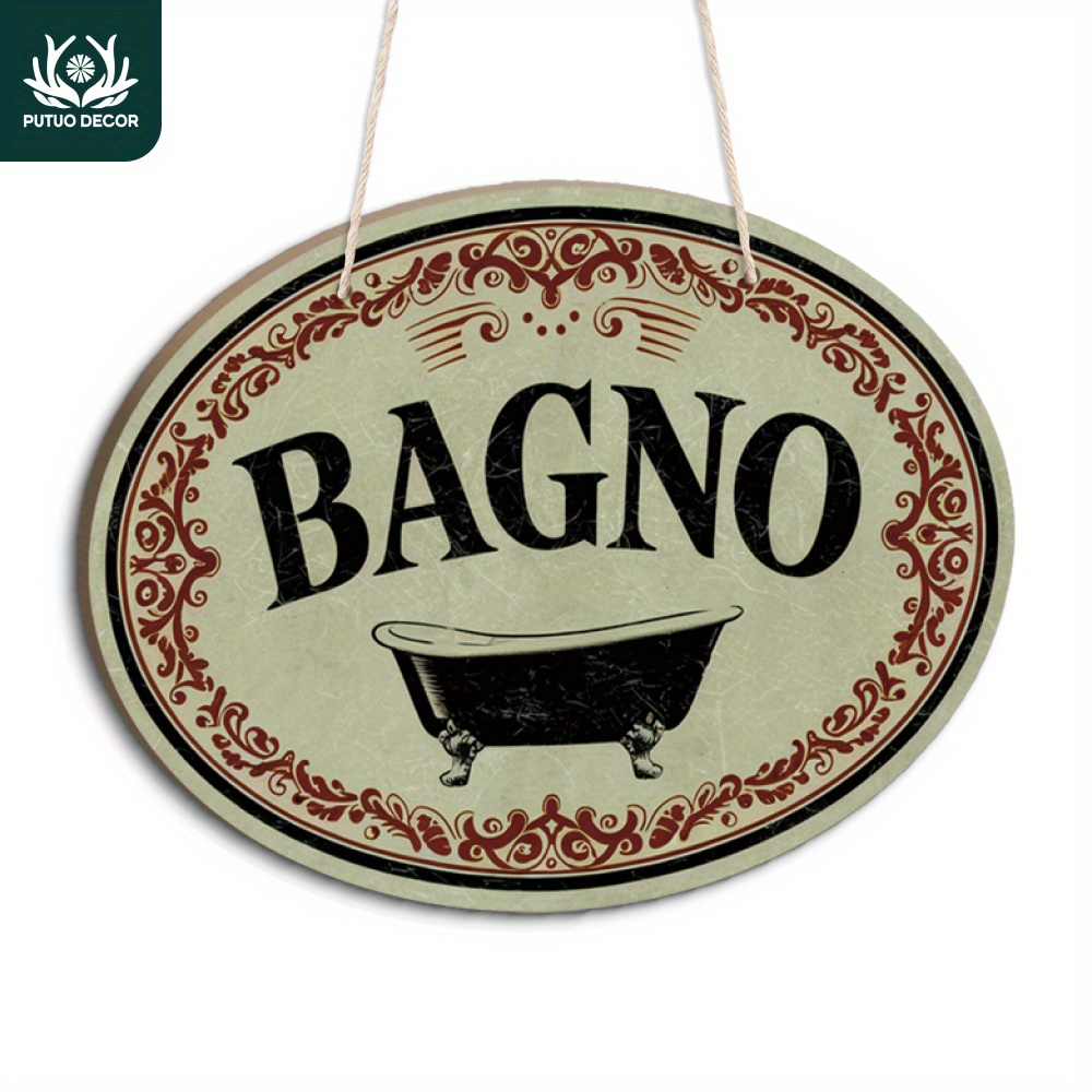 

[top-] Unique Italian- Wooden Hanging - Bagno, For Bathroom & ,