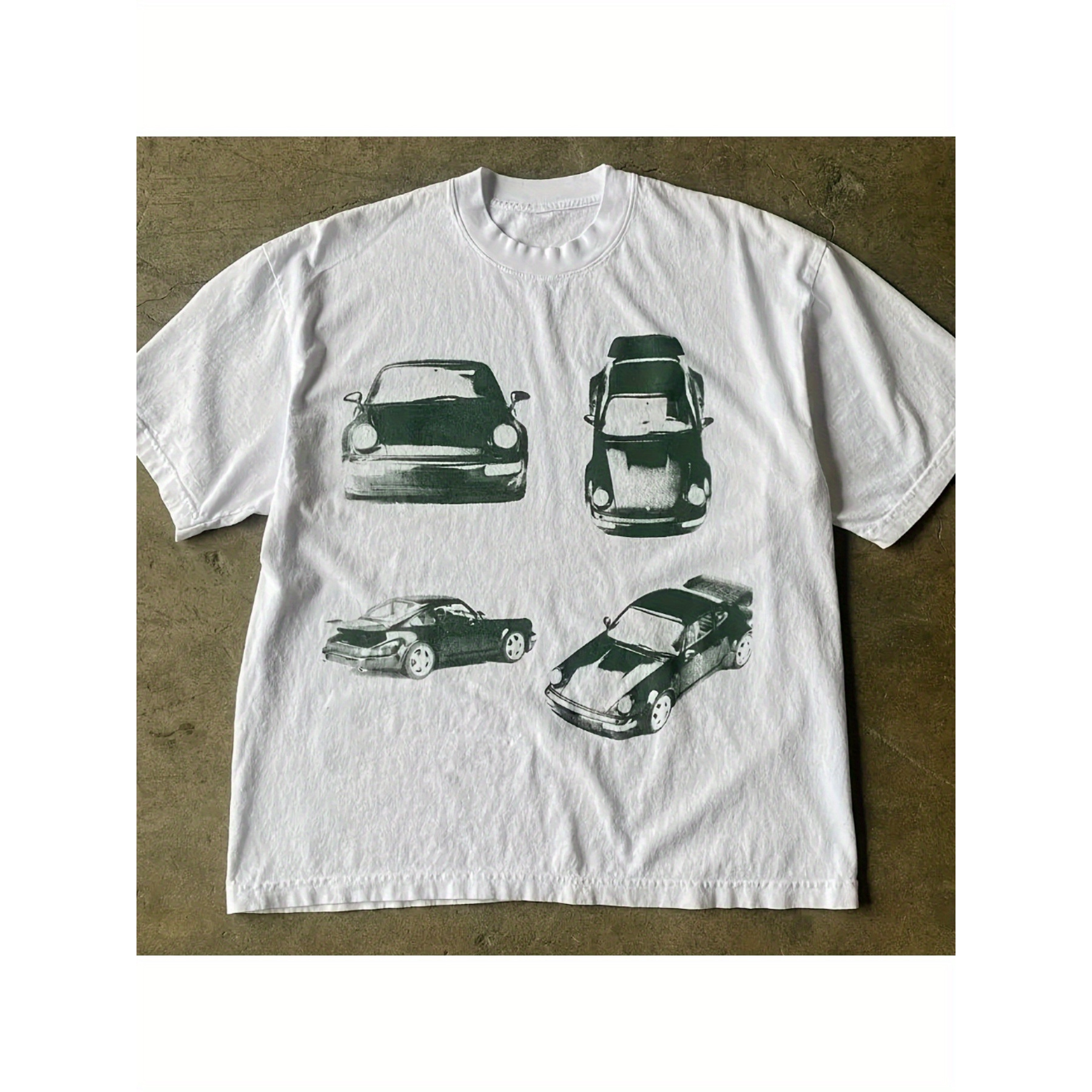 

Car Printed Round Neck T-shirt, Y2g Short Sleeve T-shirt Spring And Summer, Women's Clothing