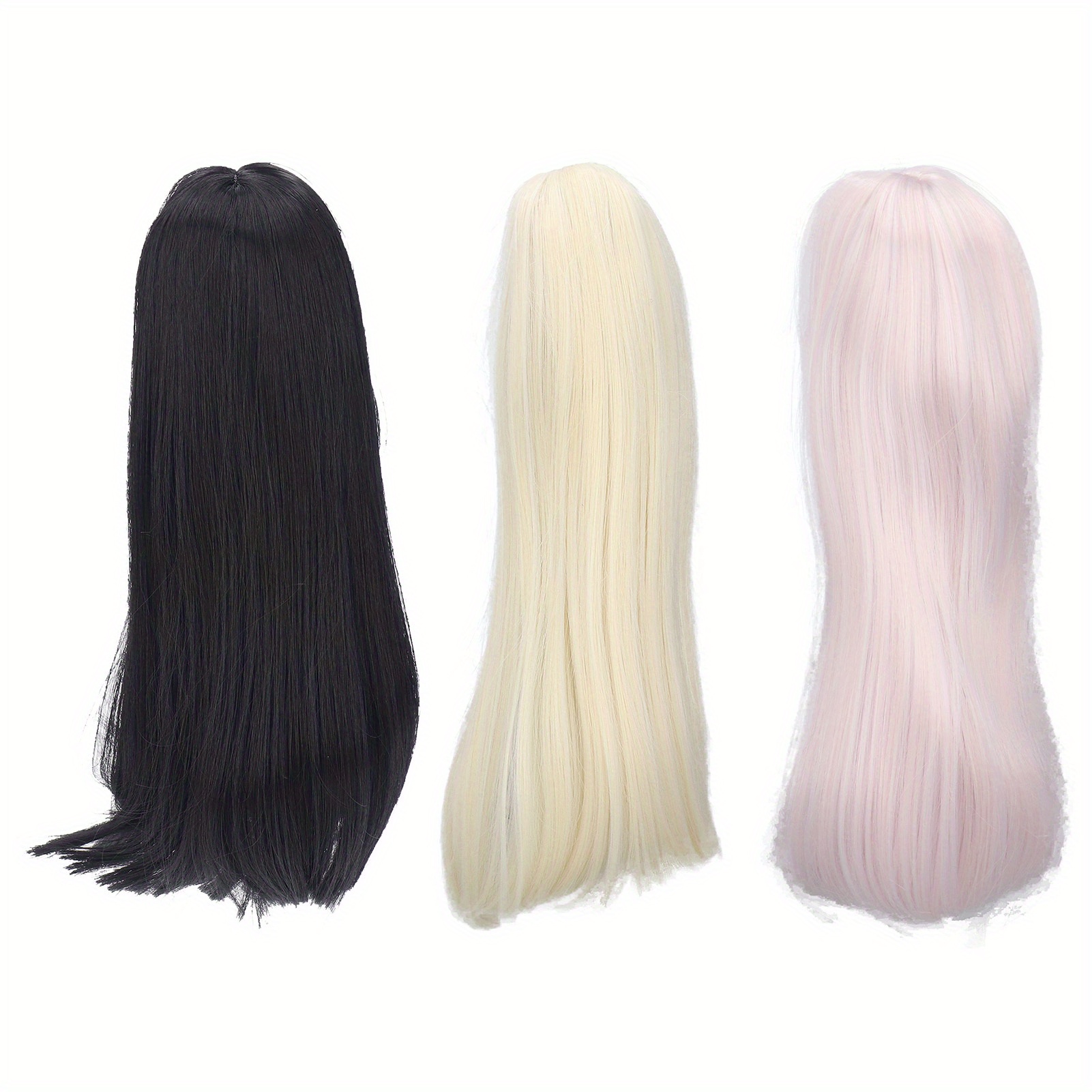 

Doll Wig 8 To 9 Inch Heat Resistant Fiber Straight Wig 1/ 3 Doll Wigs For Diy