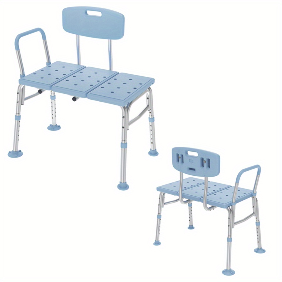 Shower Chair, Height-adjustable Bath Seat, Non-slip Shower Stool With Backrest And Armrest, Bathroom Stool, Shower Stool For Adults, Seniors