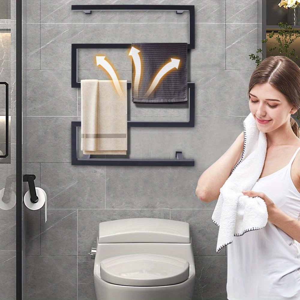 10-Bar Stainless Steel Electric Wall-Mounted Heated Towel Warmer