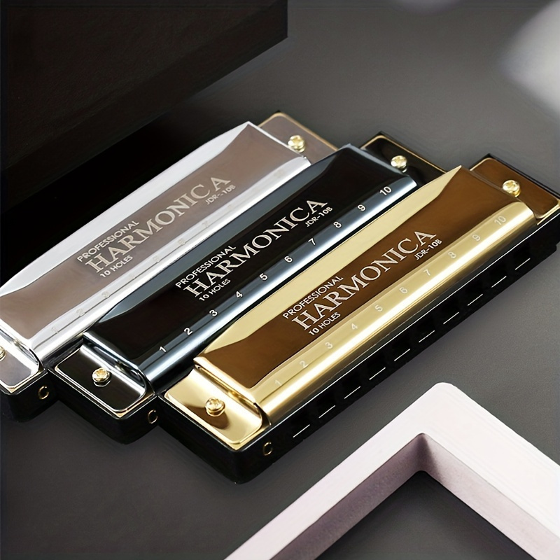 

Professional Harmonica 10 Hole C Key Harmonica With Hard Box, Suitable For Beginners, Students, Adults, And Professionals As A Gift For Eid Al Fitr