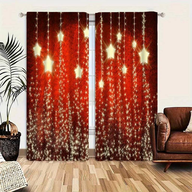Attaches Pour Rideaux En Nœud Rouge élastique - Lot De 1, Décoration Noël Ou Quotidienne, Pour Salon, Chambre, Cuisine