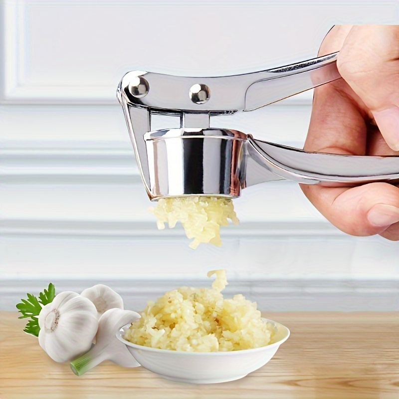 

1pc Stainless Steel Garlic Press - Multifunctional Metal Garlic Mincer, Washable Crusher, Kitchen Ginger Squeezer, Manual Garlic For Home And Outdoor Use