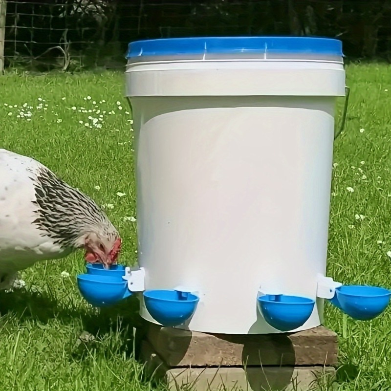 

5 tasses d’abreuvoir automatiques poulets - d’eau étanches volailles et pigeons, matériau en plastique , pas d’électricité ni de batterie