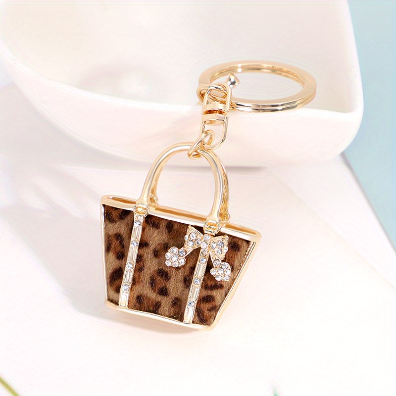 TEMU 1 Piece Of Women's Print Small Bag Design, Keychain, Exquisite Car Pendant, Small Gift