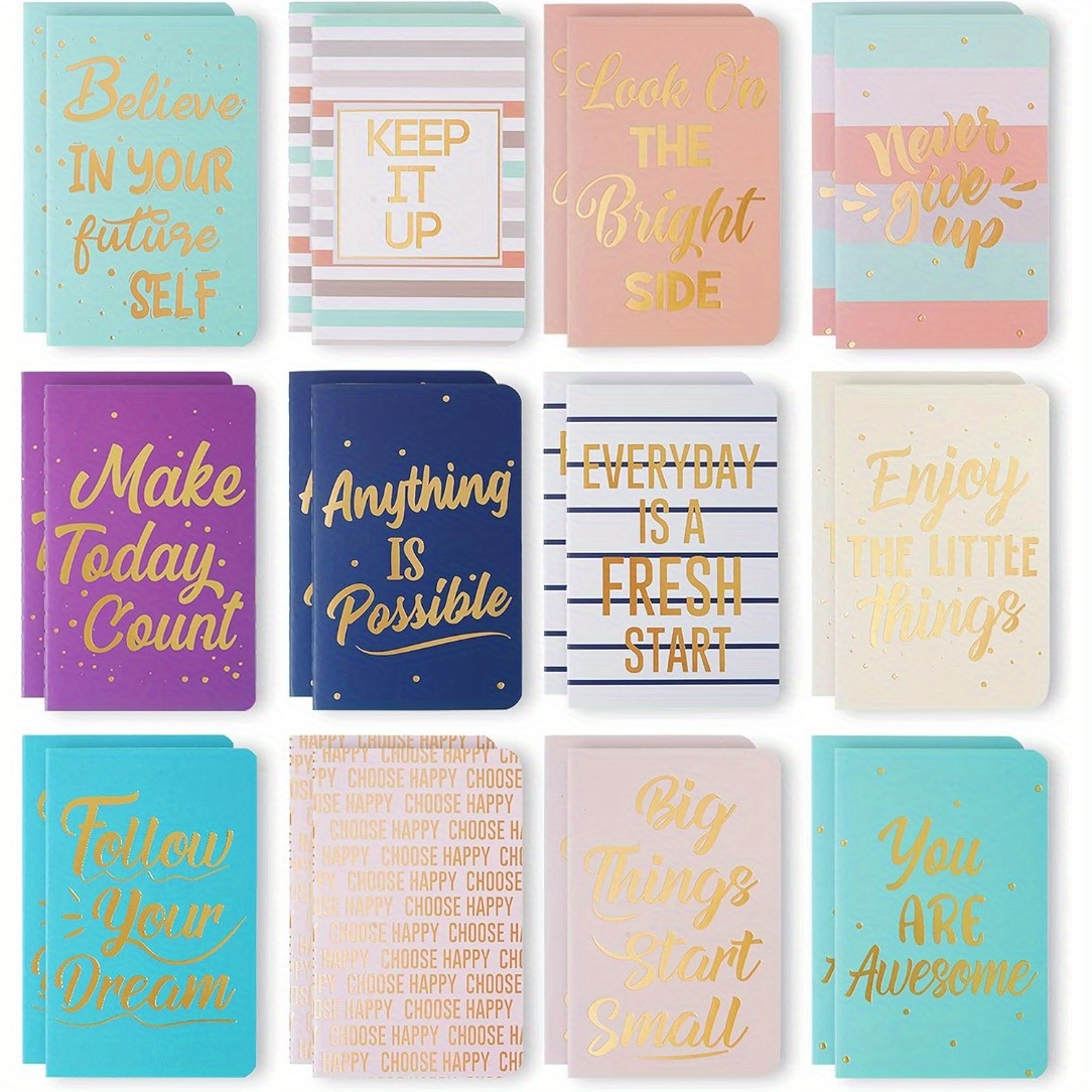 

12pcs Inspirational Notebooks - Motivational Journals , , And Size For , , , , And Diaries