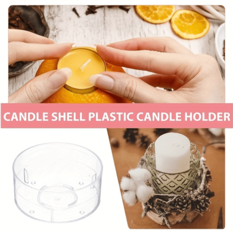 

50pcs Premium Transparent Plastic Tea Wax Cups - Flame Retardant Candle Containers For Diy Candle Making, Scented Tea Lights & Craft Supplies, Plastic Tea Wax Shells, Candle Mold