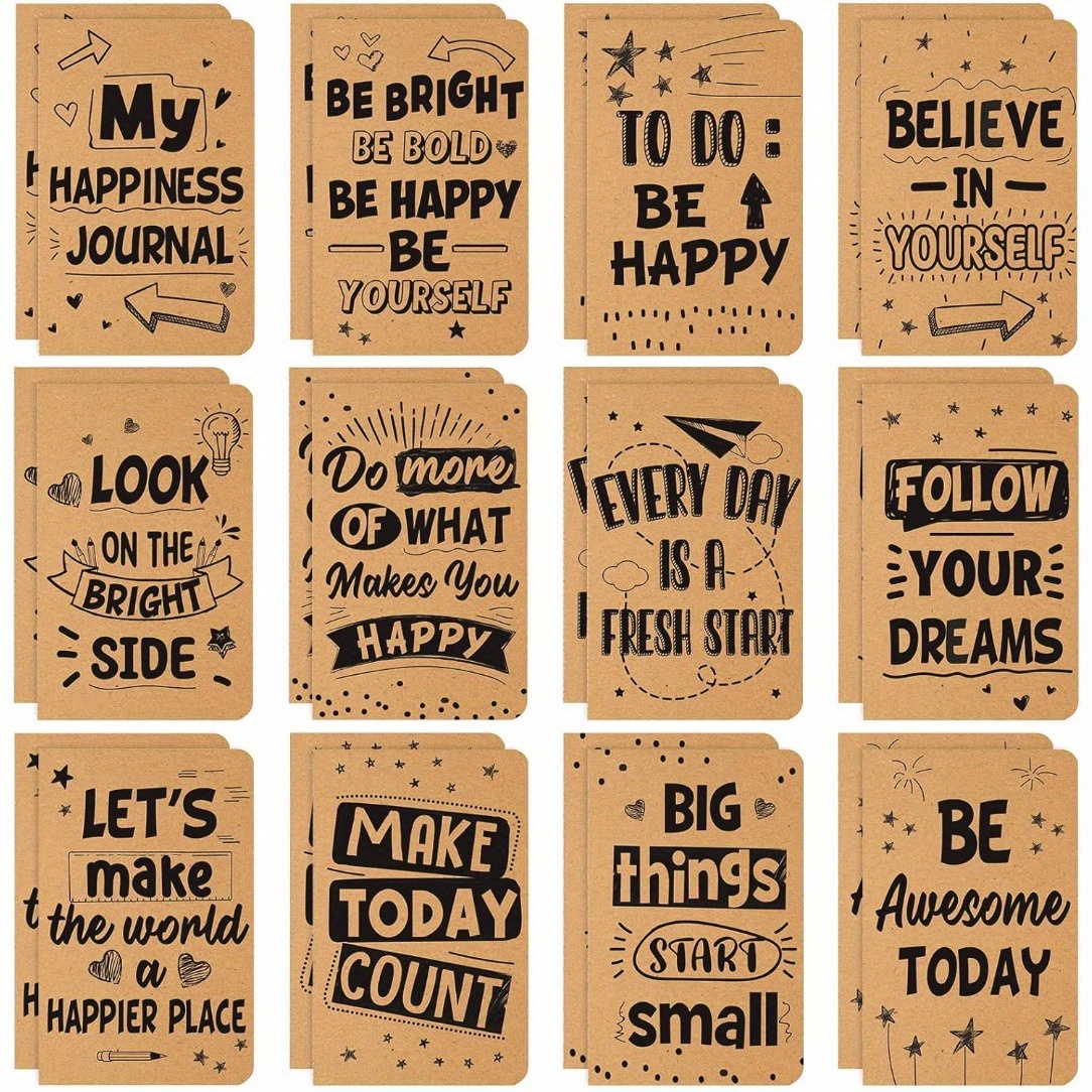 TEMU 12pcs Mini Colorful Notebooks, Funny Motivational Journals Notepads Inspirational Notepads Small Pocket Notebook For Teacher School Office Gift