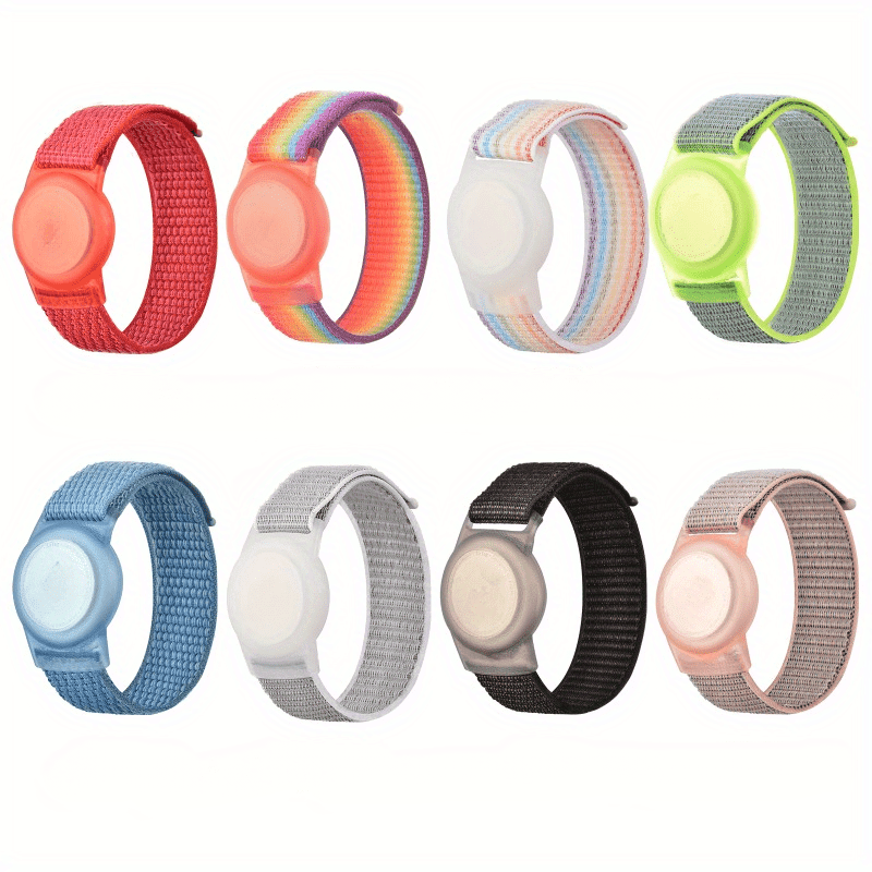 

Bracelet de montre casual en nylon avec étui intégré pour AirTag, fermoir déployant, étui de protection anti-perte pour Apple AirTag - 1 pièce