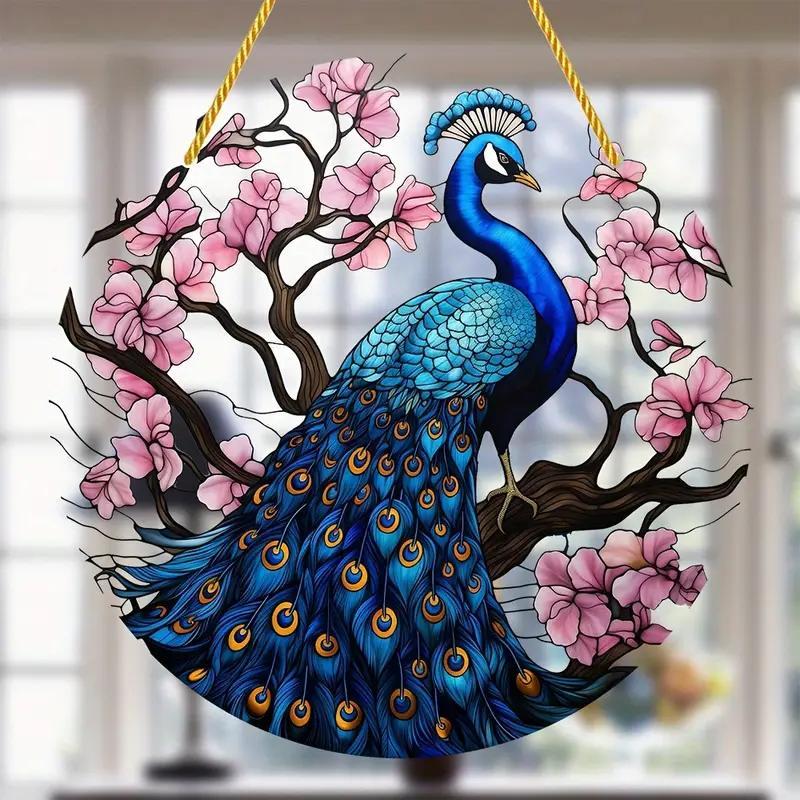 

Translucent Peacock Suncatcher Vibrant Decor - Enchanting Whimsical Accent For Indoors & Outdoors - Window Wall Hanging Decor - Acrylic Hanging Art, Ideal Whimsical Home Decor & Gift For Any Occasion