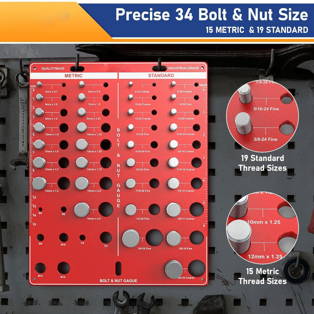 Nut Bolt Thread Gauge Checker Bolt Size And Thread Gauge Bolt Nut Thread Measure Gauge Bolt And Nut Identifier I4758772919