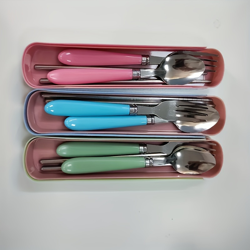 polishing stainless steel portable cutlery set with storage box   daily use of picnic camping and camping cookware Product details 6