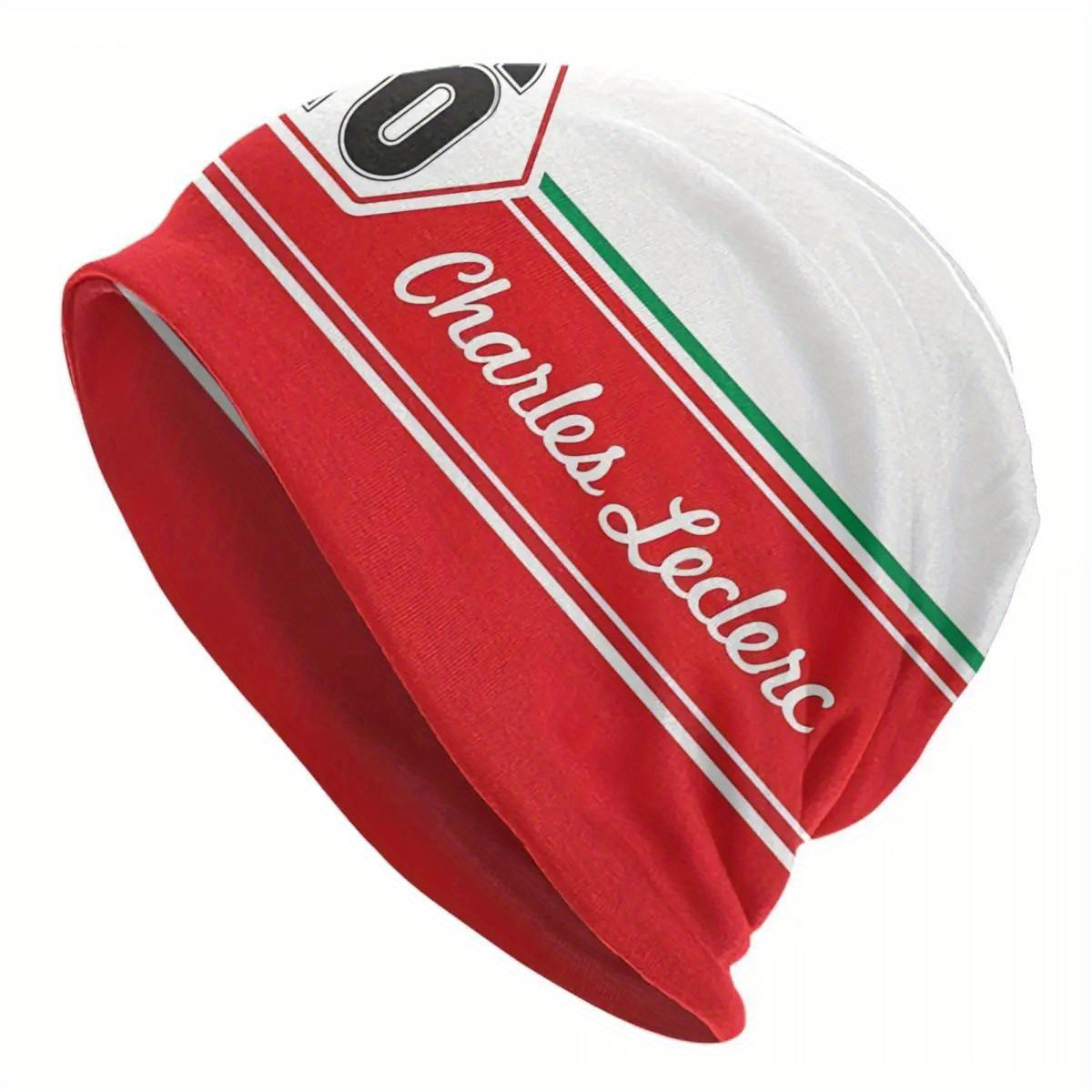 

Funky Charles Ski Cap: And White Design With A Touch Of Green - Perfect For Winter Sports