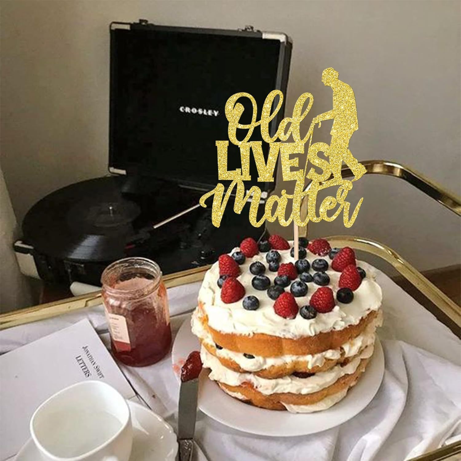 Grandpa Father's 60th Birthday Cake 1pc Glitter Cake Topper