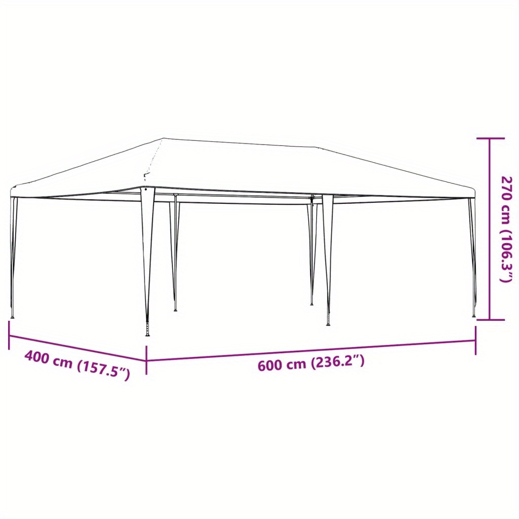 

Tente de réception professionnelle 4x6 m Anthracite 90g