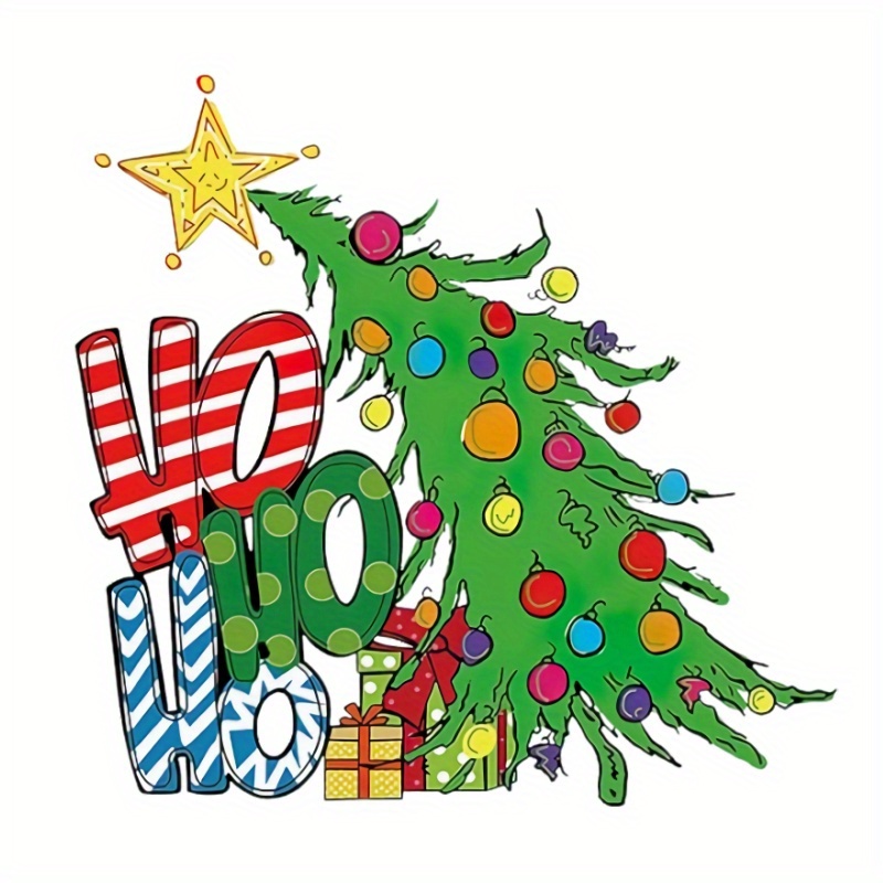 

Christmas Tree Iron-on Decal - & -, For Diy T-shirts And Pillowcases, For Christmas