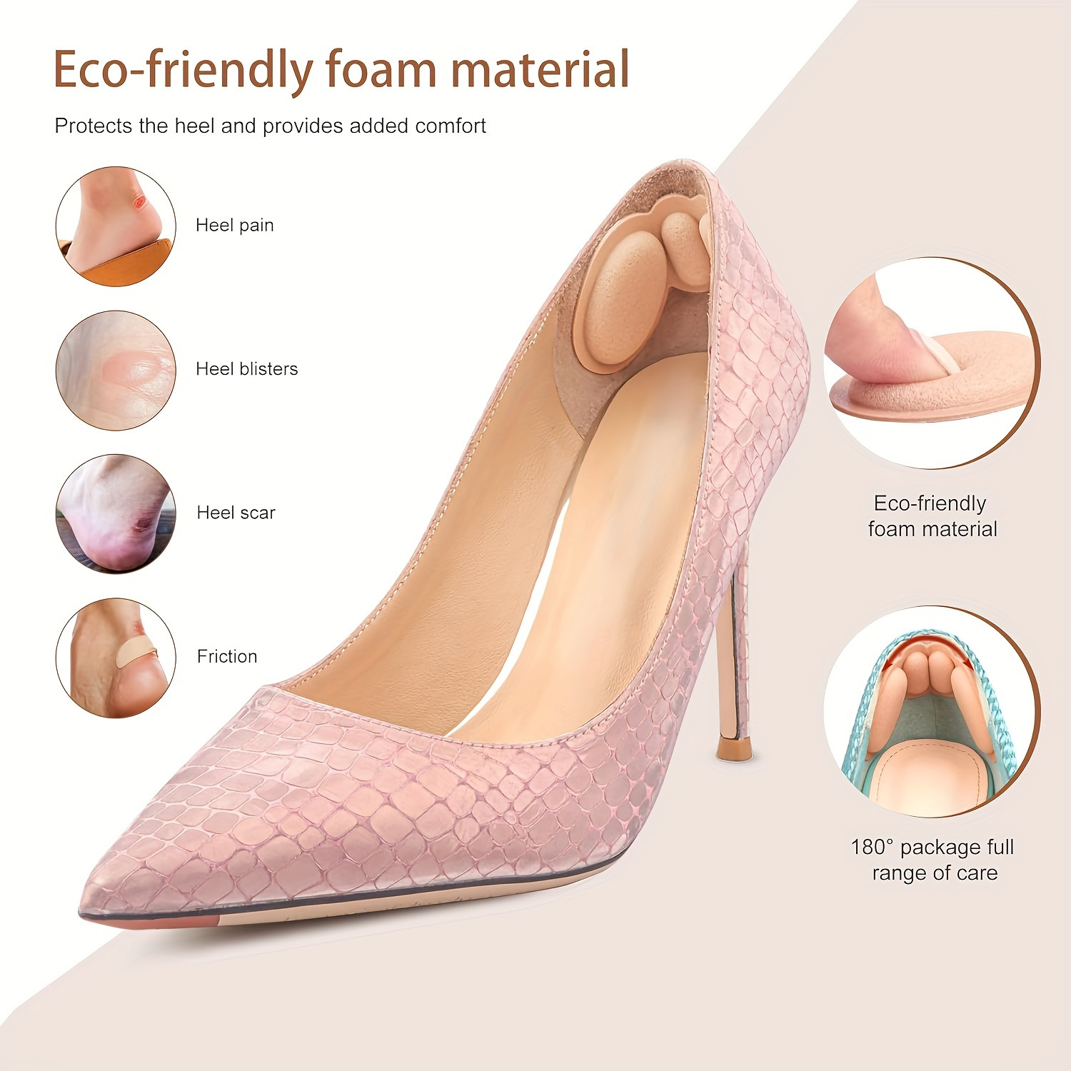 6pcs butterfly heel cushion pads anti slip fit shoe inserts for women men prevents and heel slippage breathable memory foam insoles 4 7 x 1 97 details 1