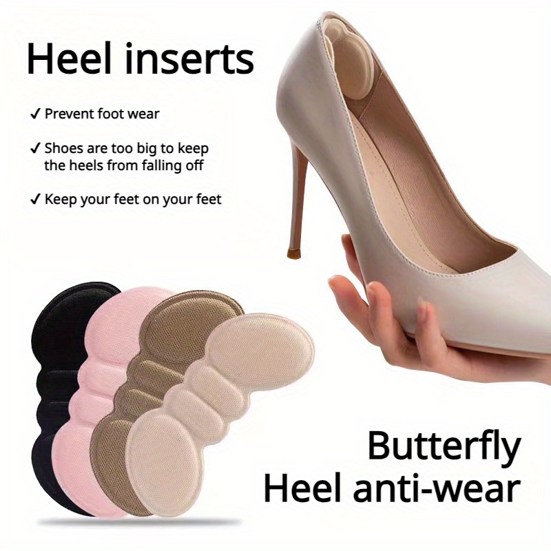 6pcs butterfly heel cushion pads anti slip fit shoe inserts for women men prevents and heel slippage breathable memory foam insoles 4 7 x 1 97 details 5