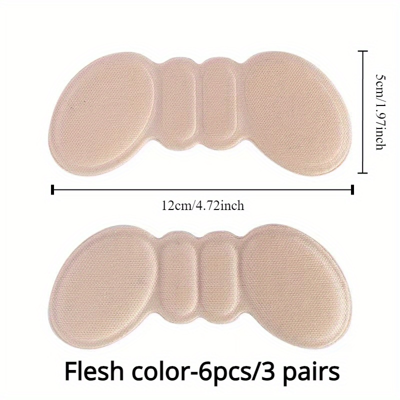 6pcs butterfly heel cushion pads anti slip fit shoe inserts for women men prevents and heel slippage breathable memory foam insoles 4 7 x 1 97 details 6