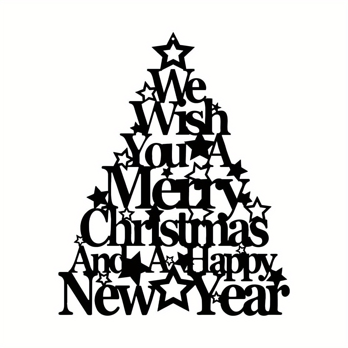 Image of 1pc Merry Christmas Tree Metal Wall Decoration, A Christmas Decor, Happy New Year Decoration, Rustic Christmas Decor, Perfect Christmas Gift