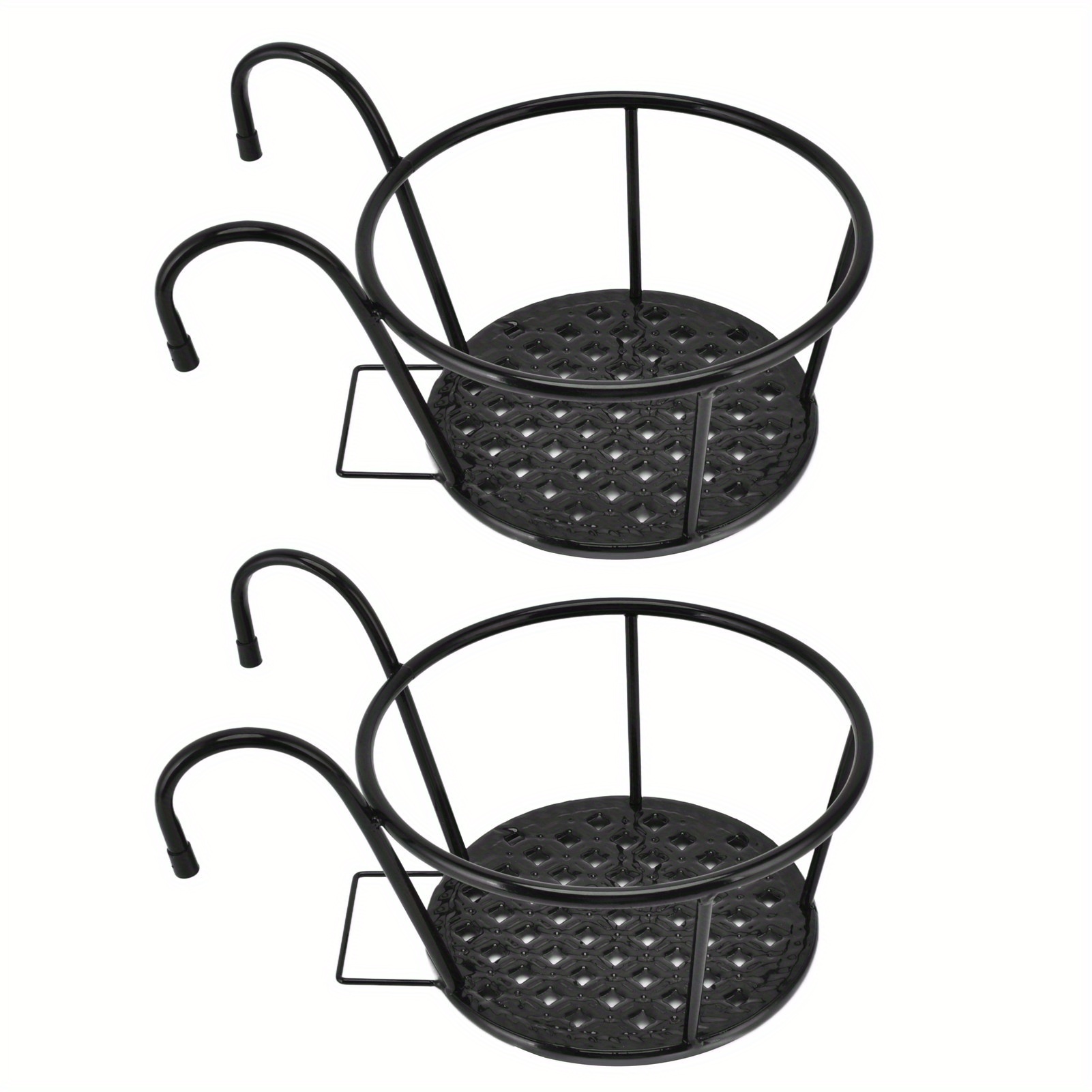 

2pcs Hanging Planters Basket Multipurpose Iron Art Hanging Railing Plant Holder For Patio Balcony Porch