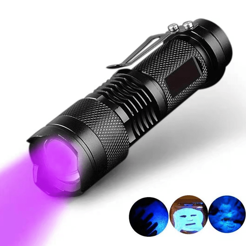 

365nm Uv Purple Light Flashlight - Aluminum Alloy Ultraviolet For Currency Verification, Detection, Light, And Cat Detection