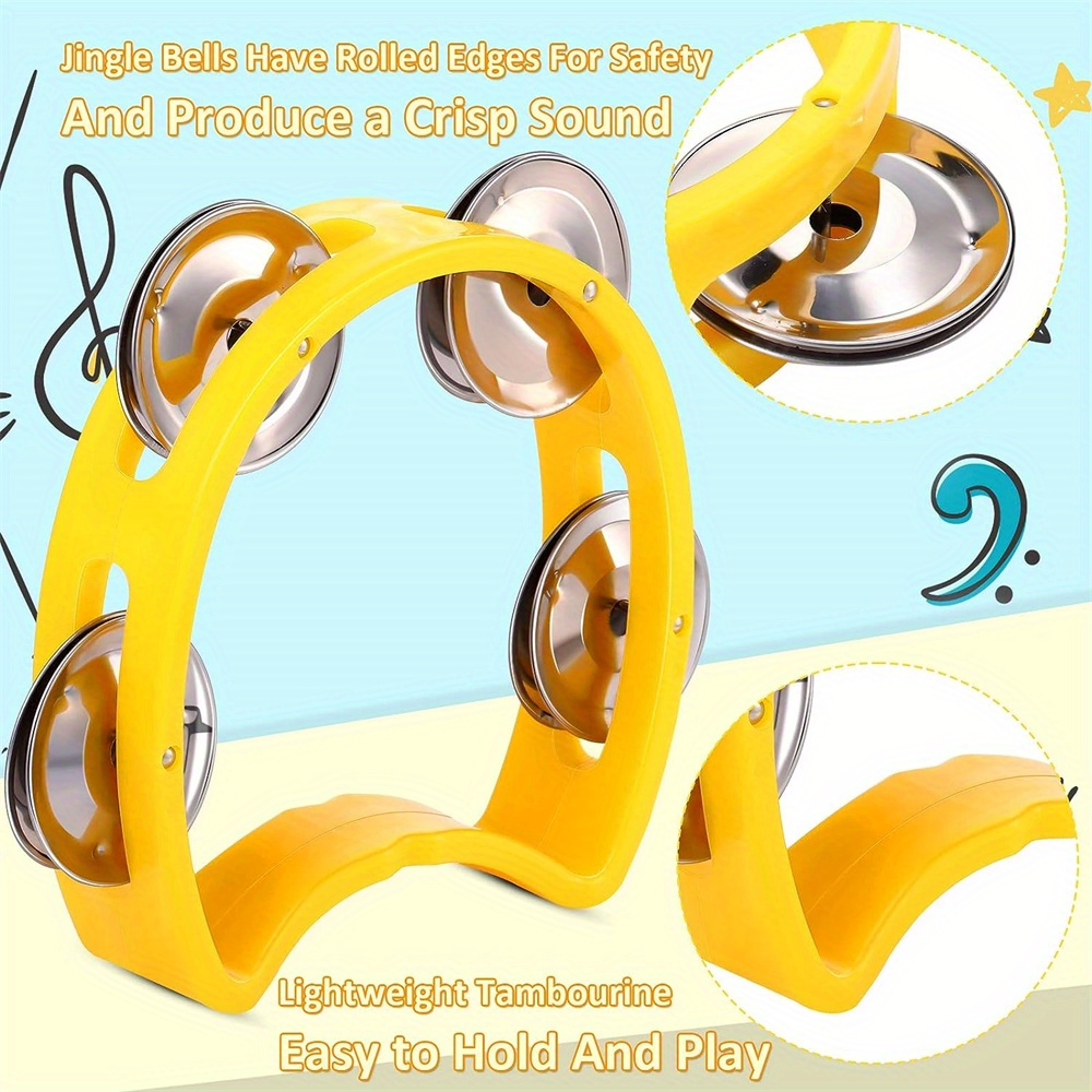 Mini Size 1pc Plastic Percussion Tambourine for Baby Hand Tambourine Musical Instrument 4 Bells on ABS Tambourine Musical Rhythm Instrument Hand Held Percussion Drum for Party Performance Concert, Tambourine For Church, Tambourine Wedding, Tambourine High Quality, Tambourine For Wedding, Tambourines For Wedding, Professional Tambourine, Music Instruments Tambourine, Tambourine For Party, Tambourines For Party, Colourful Handheld Tambourine, Tambourine Round, Small Tambourine
