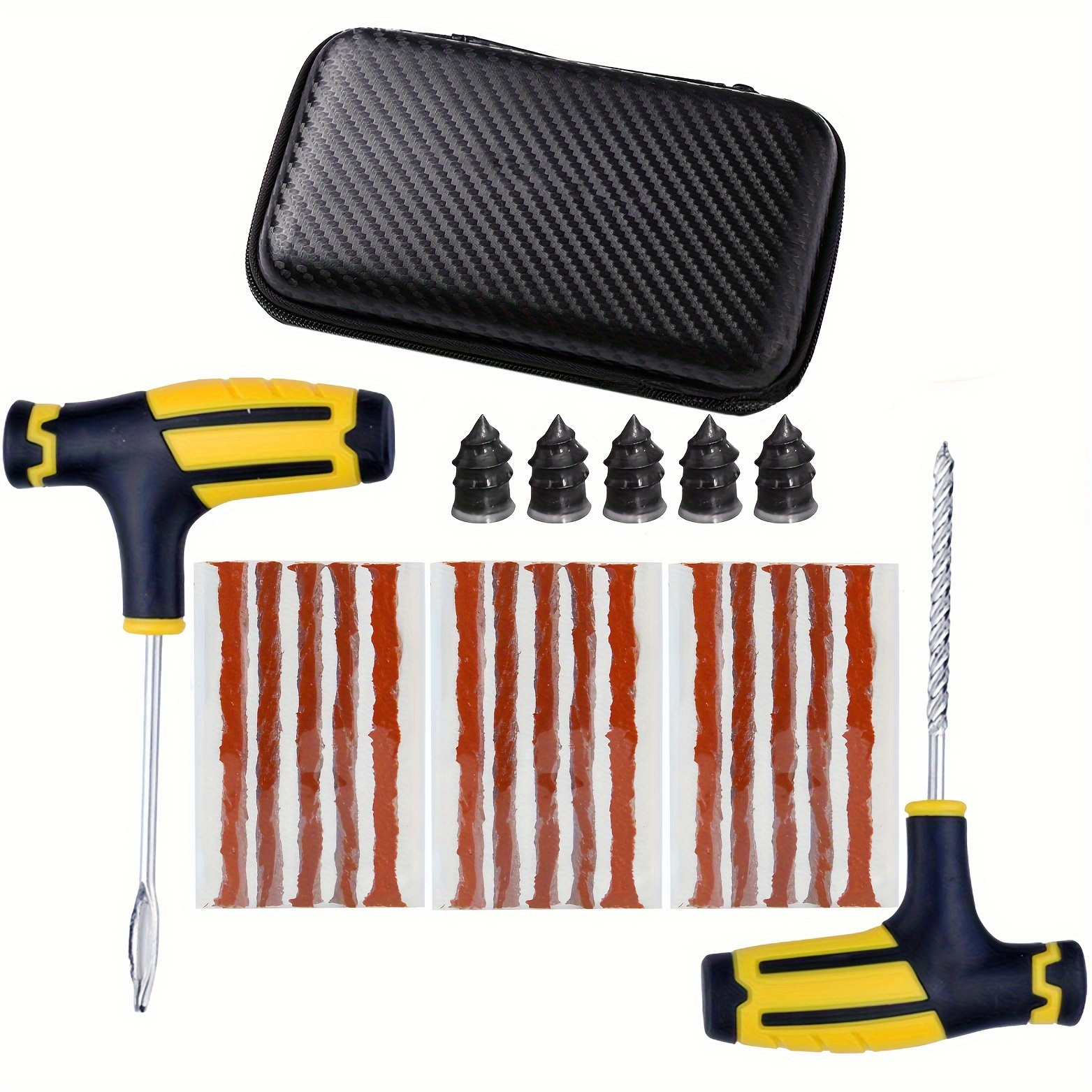 

Emergency Car Tire Repair Kit - Puncture Plug Tools, Metal Material, No Battery Required