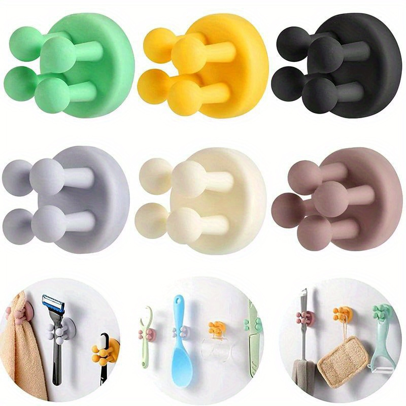 

6-pack Silicone & Toothbrush Holders, Waterproof Wall-mounted Storage For , No Electricity Needed,