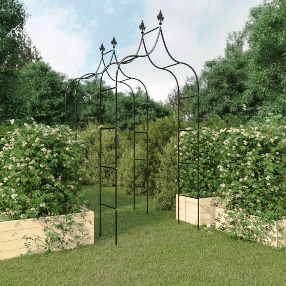 

Arches de jardin 2 pcs. Noir 120x38x260 cm Acier