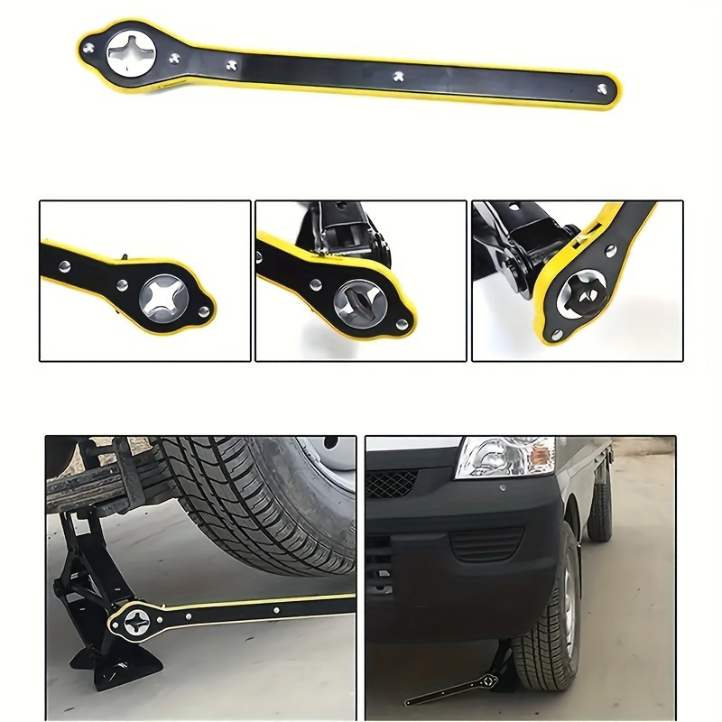 HOUSEEN Wagenheber-Ratschenschlüssel – 34 Cm, Gelb/schwarz, Für Reifenwechsel, Auto-Reparatur