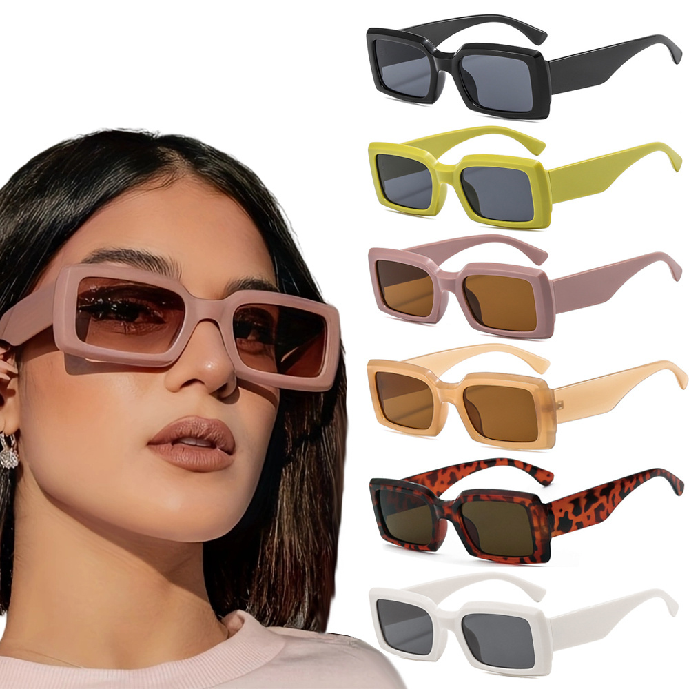 

6 Pcs/set Women's Sunglasses Plastic Square Frame Glasses Street Photo Graphy Fashion Glasses For Men And Women