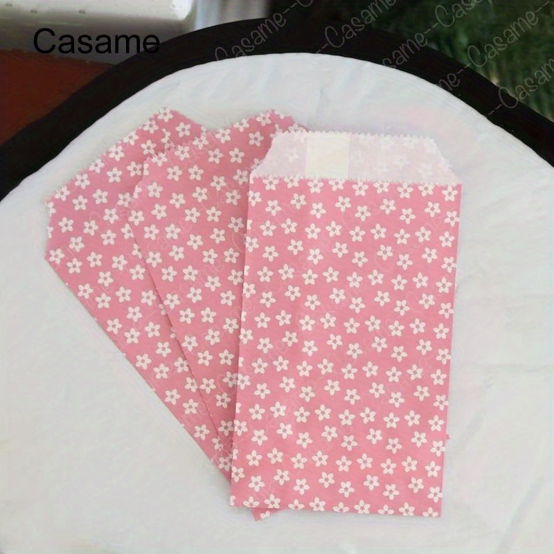 E-shop 50 Stück Papierbeutel im Blumenstil - 8x15 cm, Dekorative Geschenktüten für alle Anlässe, Hochzeitsfeier, Einladungen, Grußkarten,