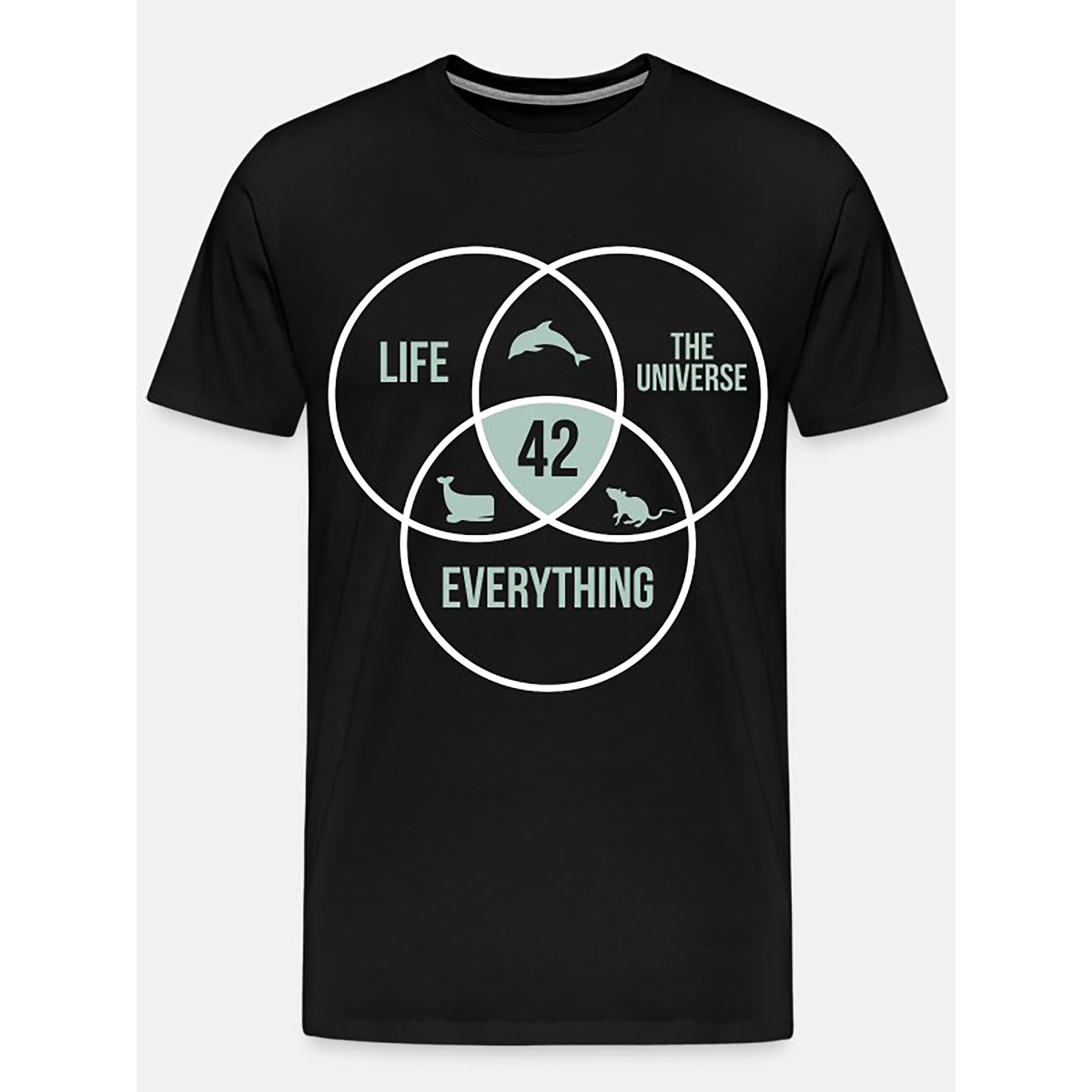 

42 The Answer To Everything In The Universe Life Circle-1154 Funny Men's Short Sleeve Pattern T-shirt Series Black