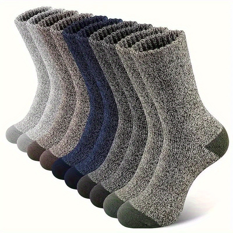 

5 Pairs Thickened Fleece , And Knit , , Moisture-wicking, Non-binding