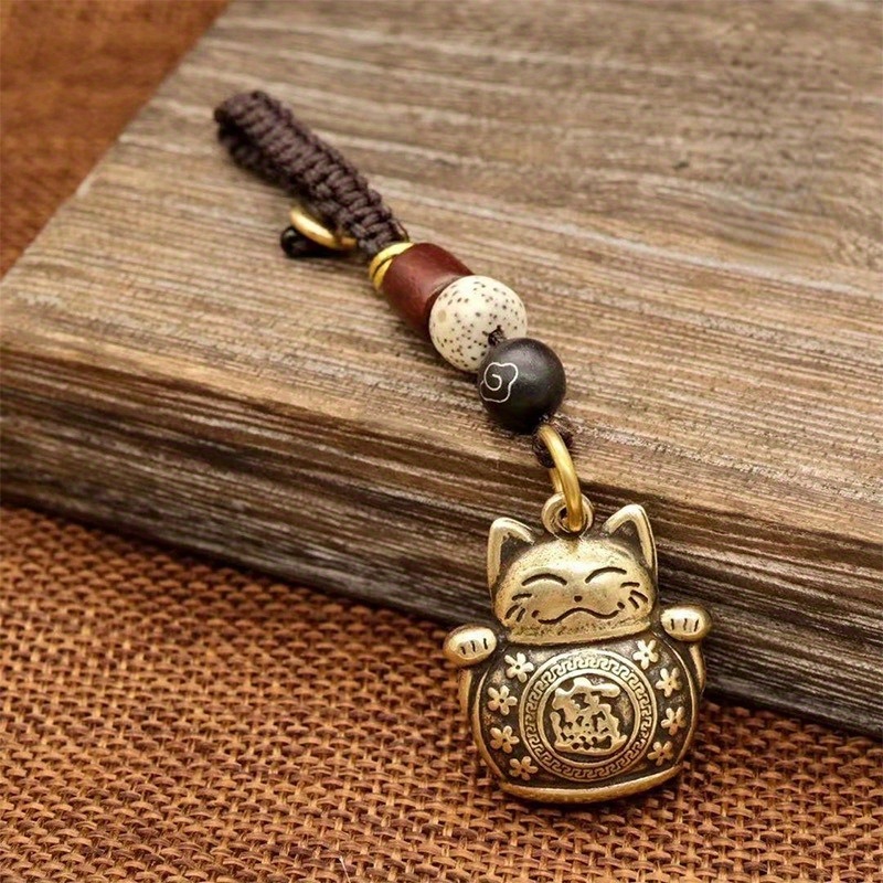 

Vintage Lucky Cat Keychain - Accessory, Charm Pendant Gift