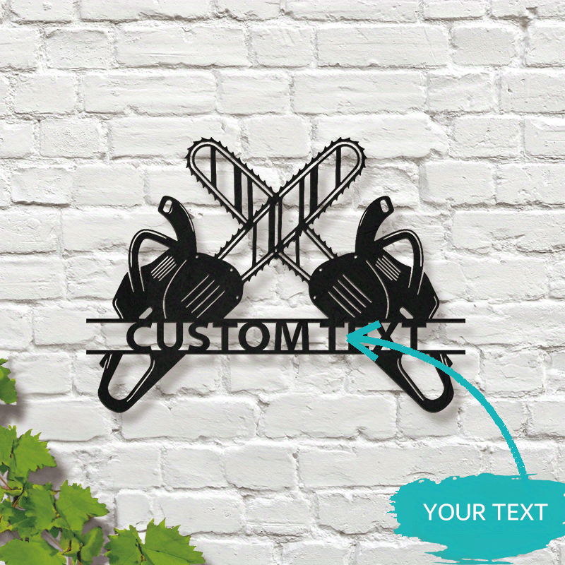 

Custom Logging Chainsaw Metal Wall Art - Personalized Name Sign For Man Cave & Home Decor, Easy Hang