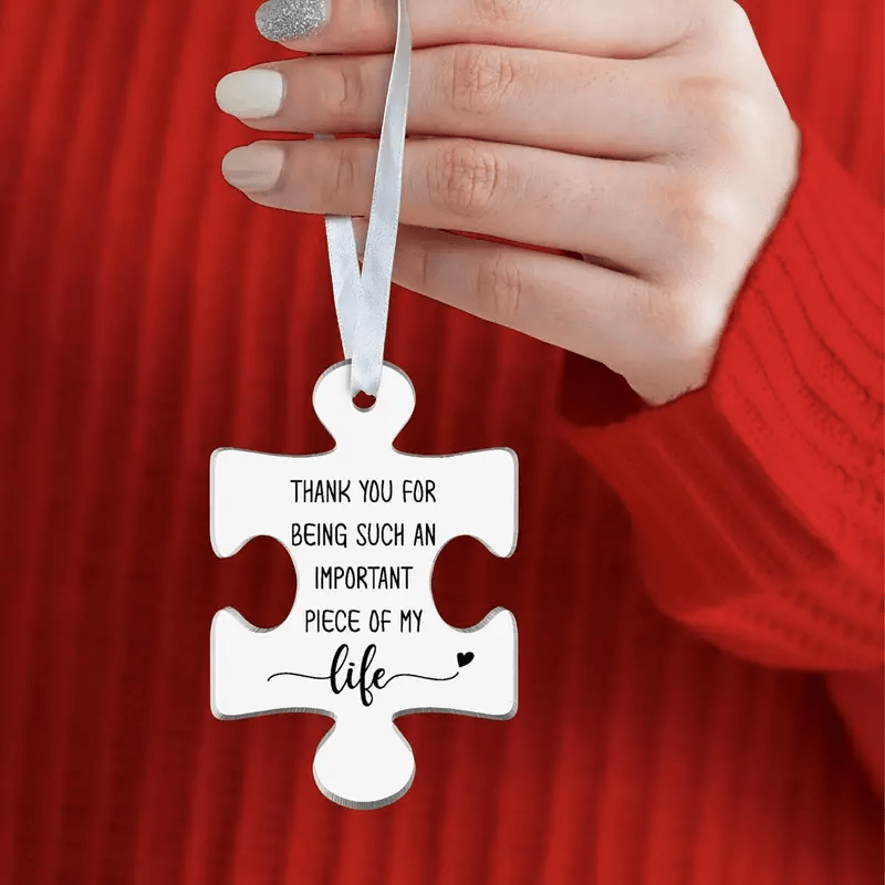 

Festive Acrylic Puzzle Pendant: Express Gratitude With A Touch Of Nostalgia - Perfect For Thanksgiving Or Any Occasion