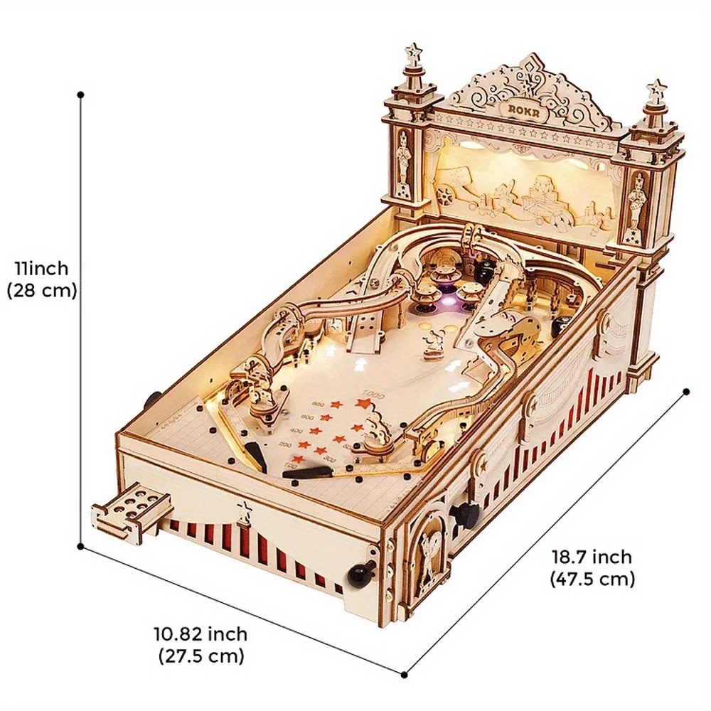 E-shop ROBOTIME ROKR 3D Pinball für Familienparty-Maschine, Vintage-Stil, beliebtes Spiel, einfache Montage, 3D-Holzpuzzles EG01 3D Pinball