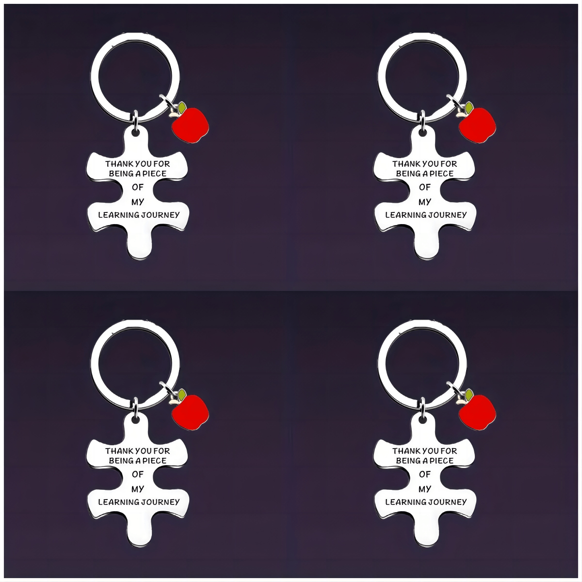 

4pcs Stainless Steel Keychain, Keychain Pendant, Teacher's Day Gift, Thank-you Gift From Students And To Teachers