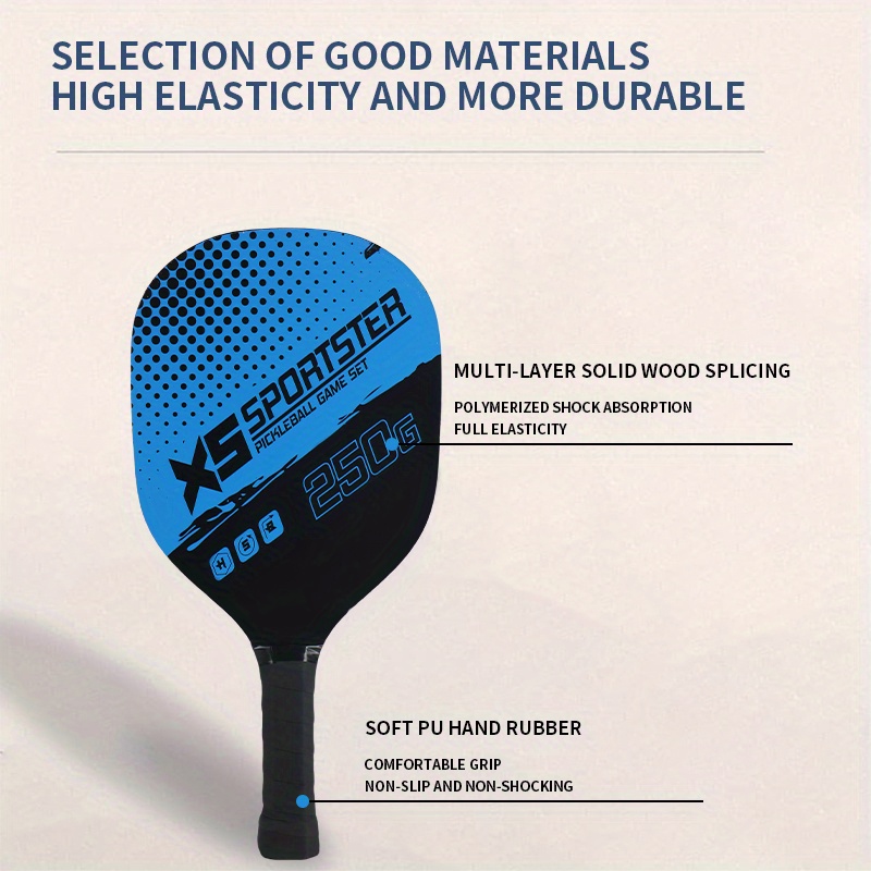 

2 Pieces Pickleball Paddles Set: 2 Rackets, 4 Balls & Storage Bag - Perfect For Beginners And Pros