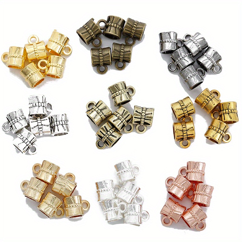 

30-pack Multi-color Alloy Bead Barrel Connectors, Tri-hole Charm Pendants For Diy Jewelry Making, Bracelet & Necklace Accessory Crafts