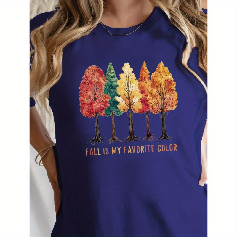 

Autumn Trees Pure Cotton Women's T-shirt, Comfort Fit